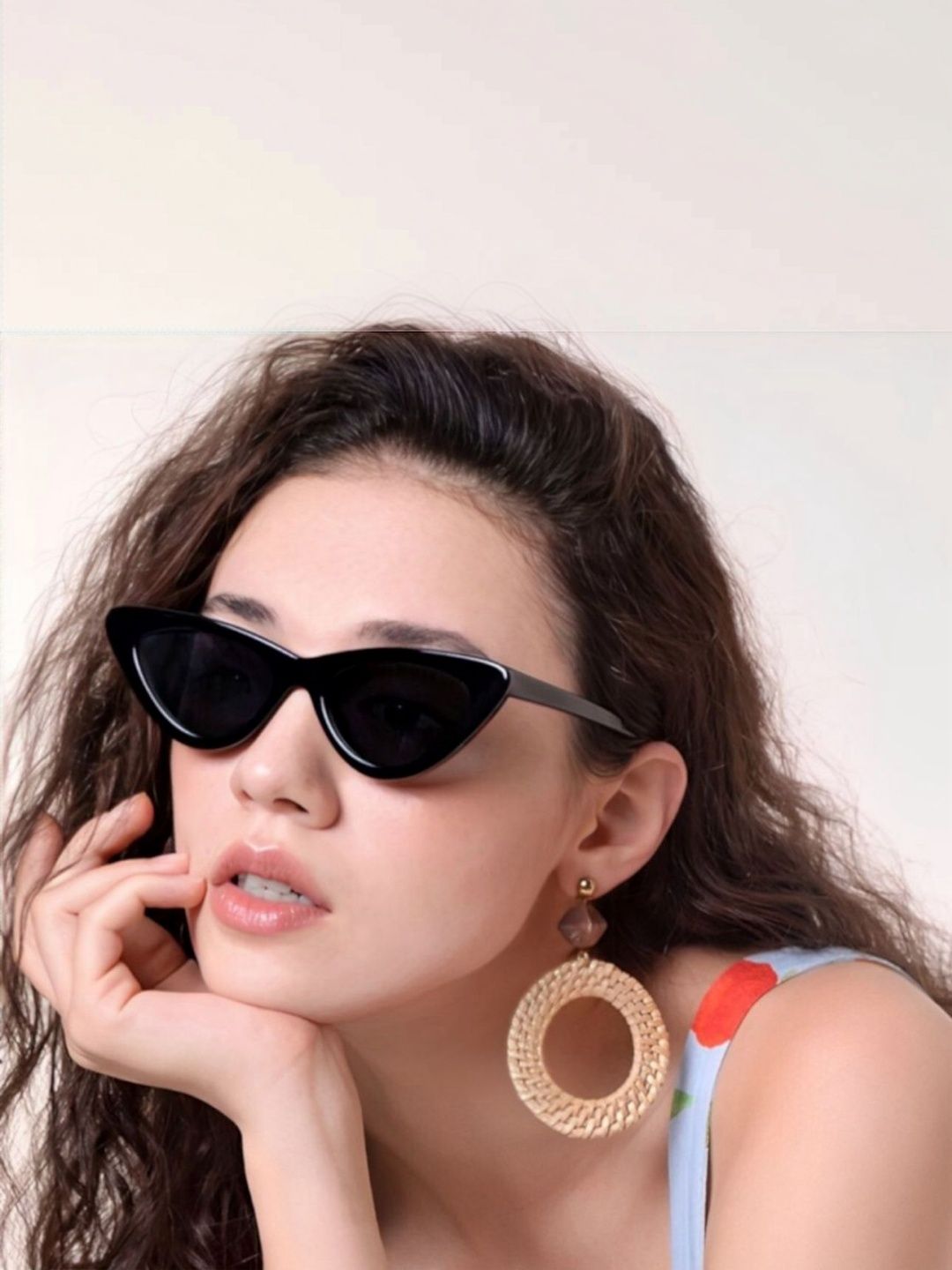 IFLASH Unisex Black Lens & Black Cateye Sunglasses with-picture-20