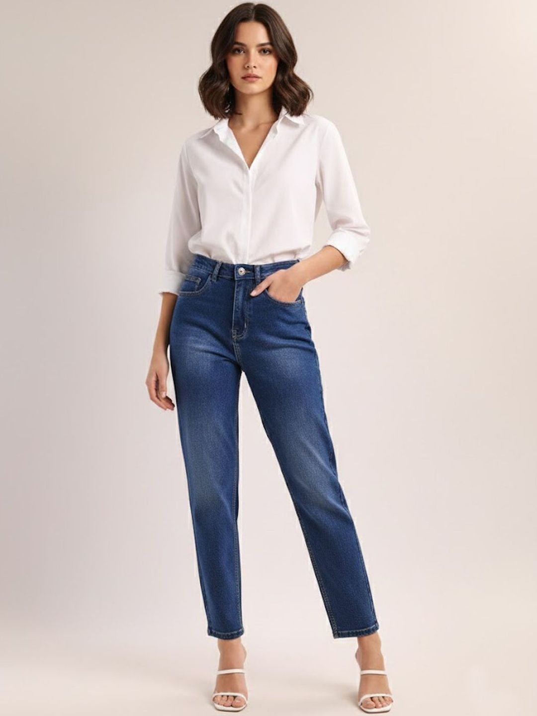 MILOST Women Pencil Slim Fit High-Rise Light Fade Stretchable Jeans-picture-12
