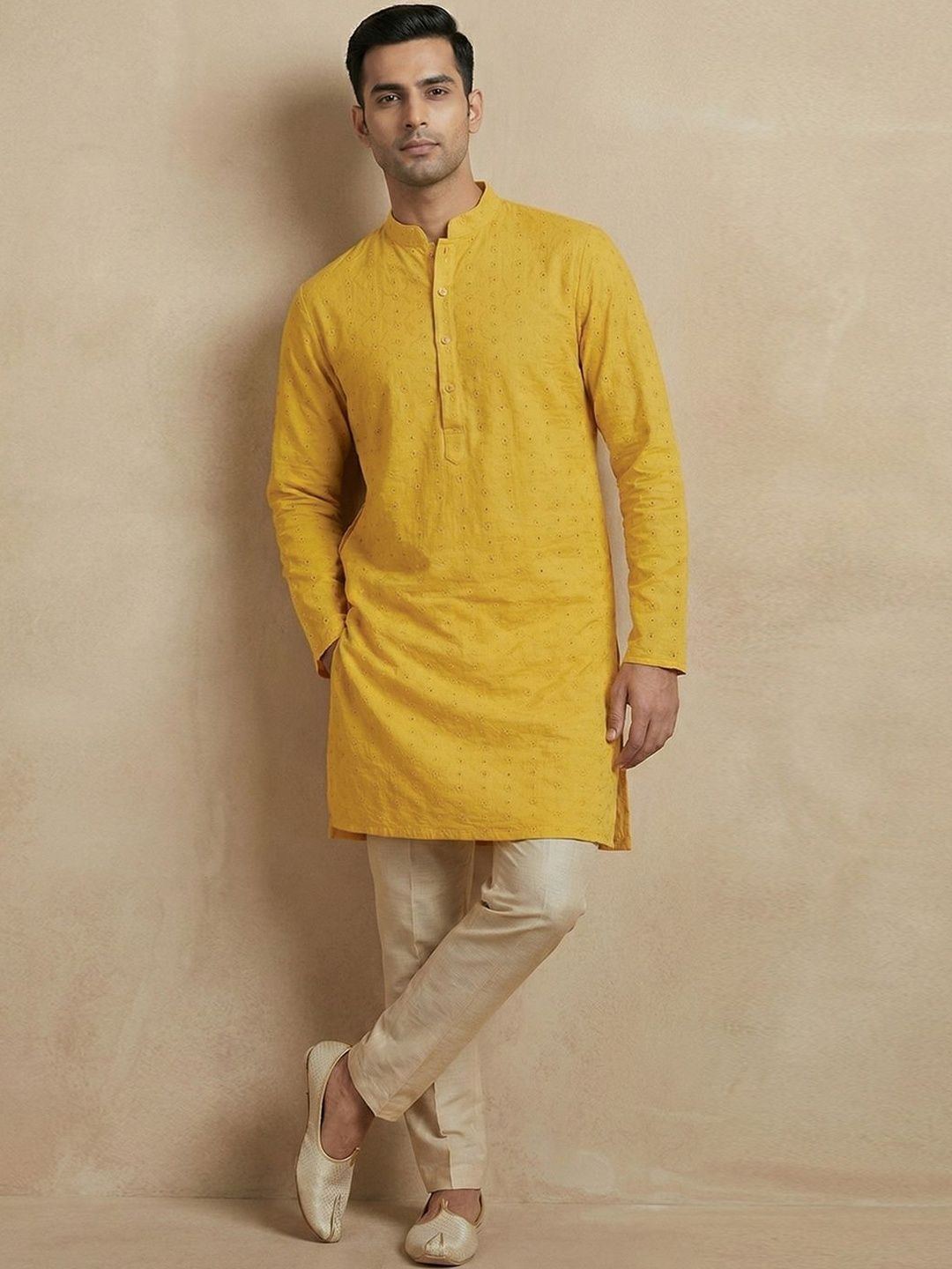 CHHAAP Men Embroidered Chikankari Summer Sheers Kurta-picture-13