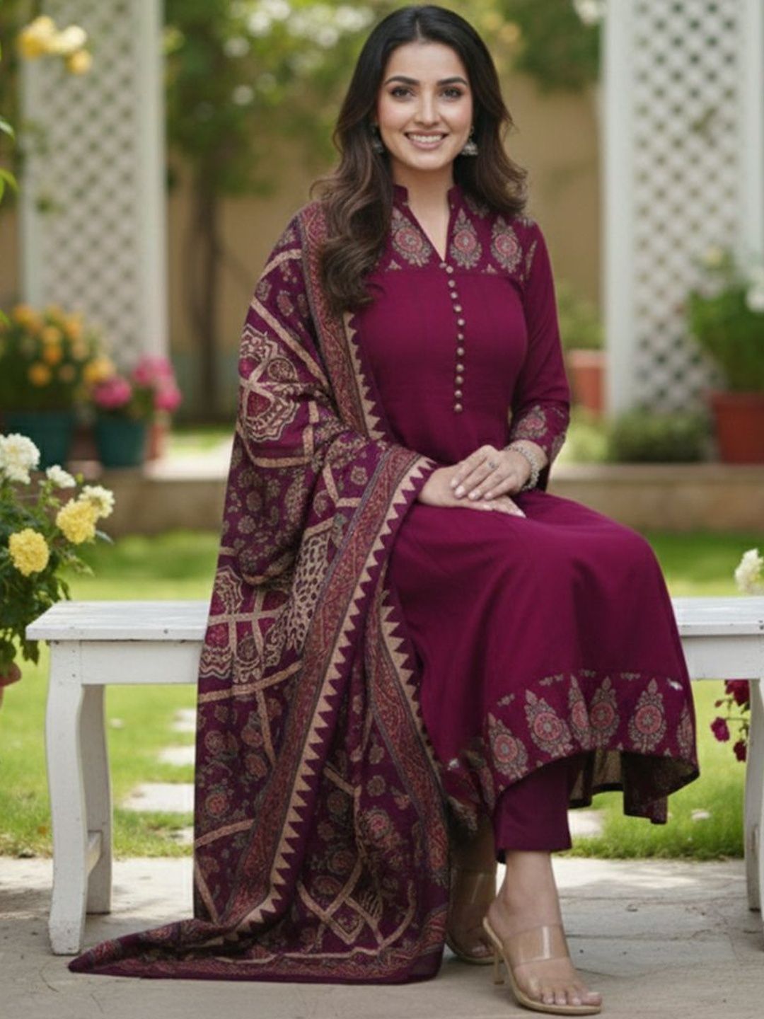 SZN Women Ethnic Motifs Printed Regular Kurta with Trousers & With Dupatta-picture-29