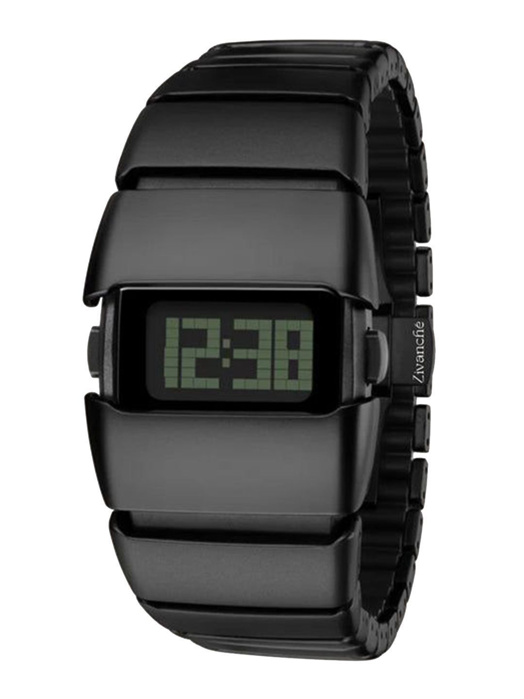 LUXURIT Unisex Printed Dial & Bracelet Style Straps Digital Multi Function Watch LX-9001_BLACK
