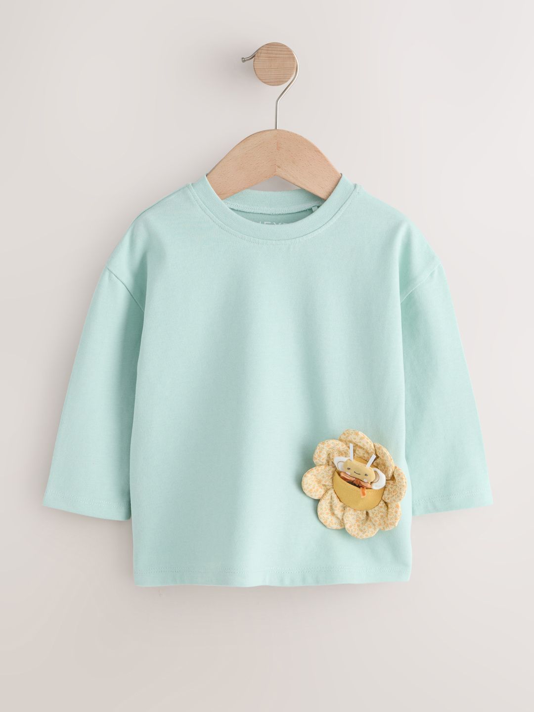 NEXT Girls Pure Cotton T-shirt with Floral Applique-picture-22