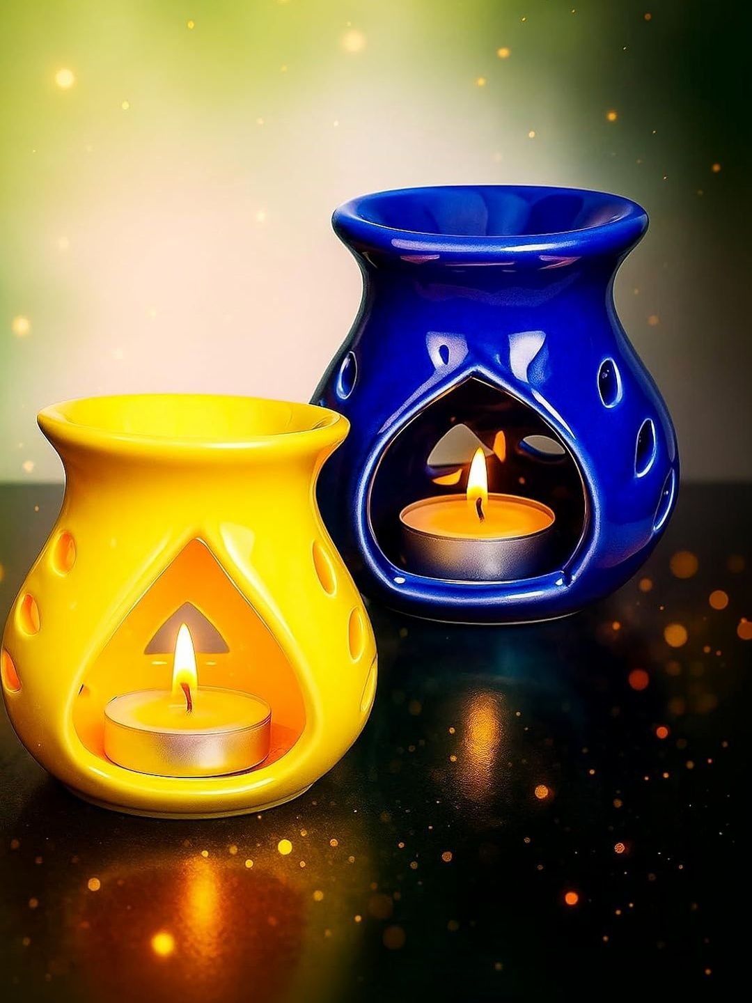 Gwan Blue & Yellow Ceramic 2-Pcs Aroma Oil Burners-image-41