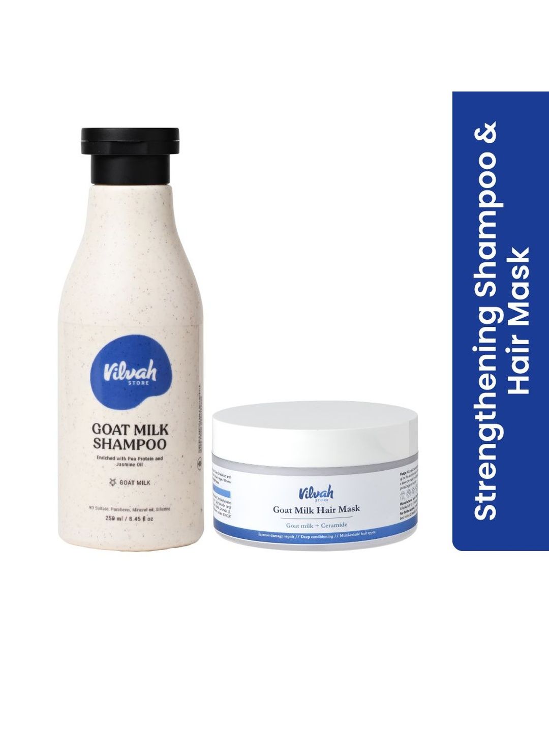 Vilvah Store Set Of 2 Goat Milk Shampoo- 250 ml & Hair Mask- 200 ml-image-20
