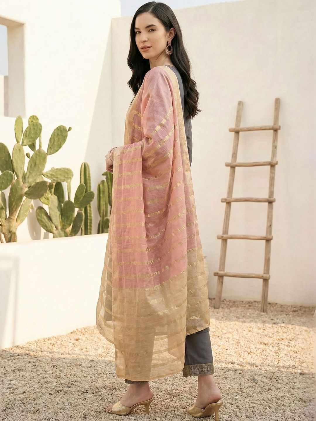 Indo Era Woven Design Dupatta with Zari-picture-24