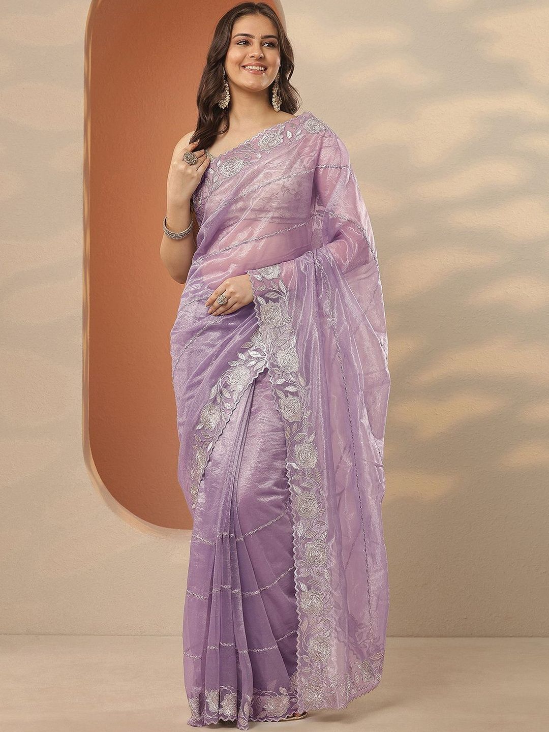 Libas Embellished Embroidered Net Saree-image-37