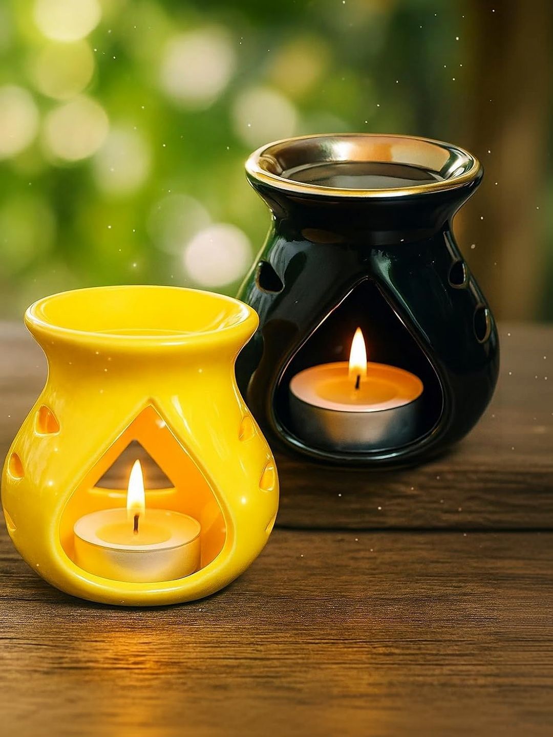 Gwan Black & Yellow Ceramic 2-Pcs Aroma Oil Burners-image-45