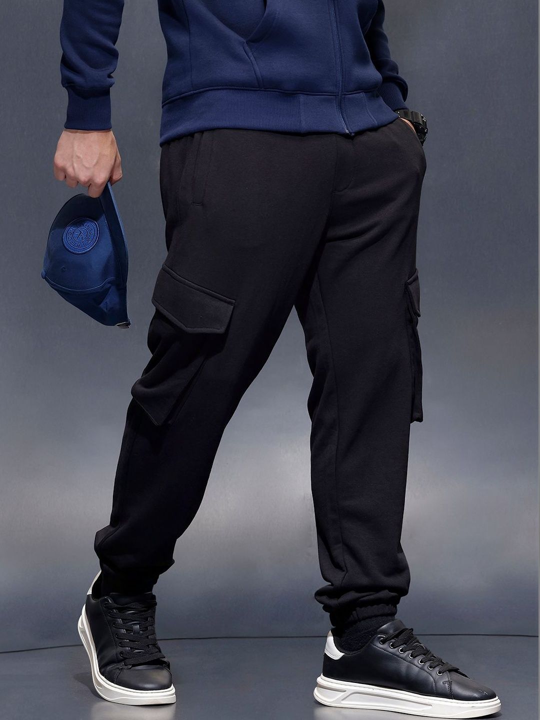 WROGN Men Mid-Rise Cargo Track Pants-picture-34