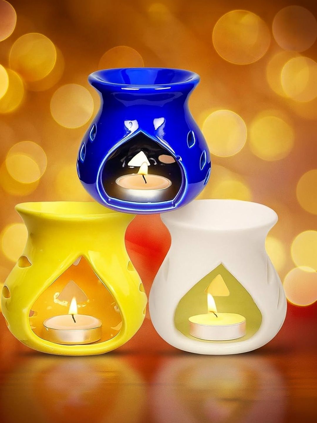 Gwan White & Blue Ceramic 3-Pcs Aroma Oil Burners-image-42