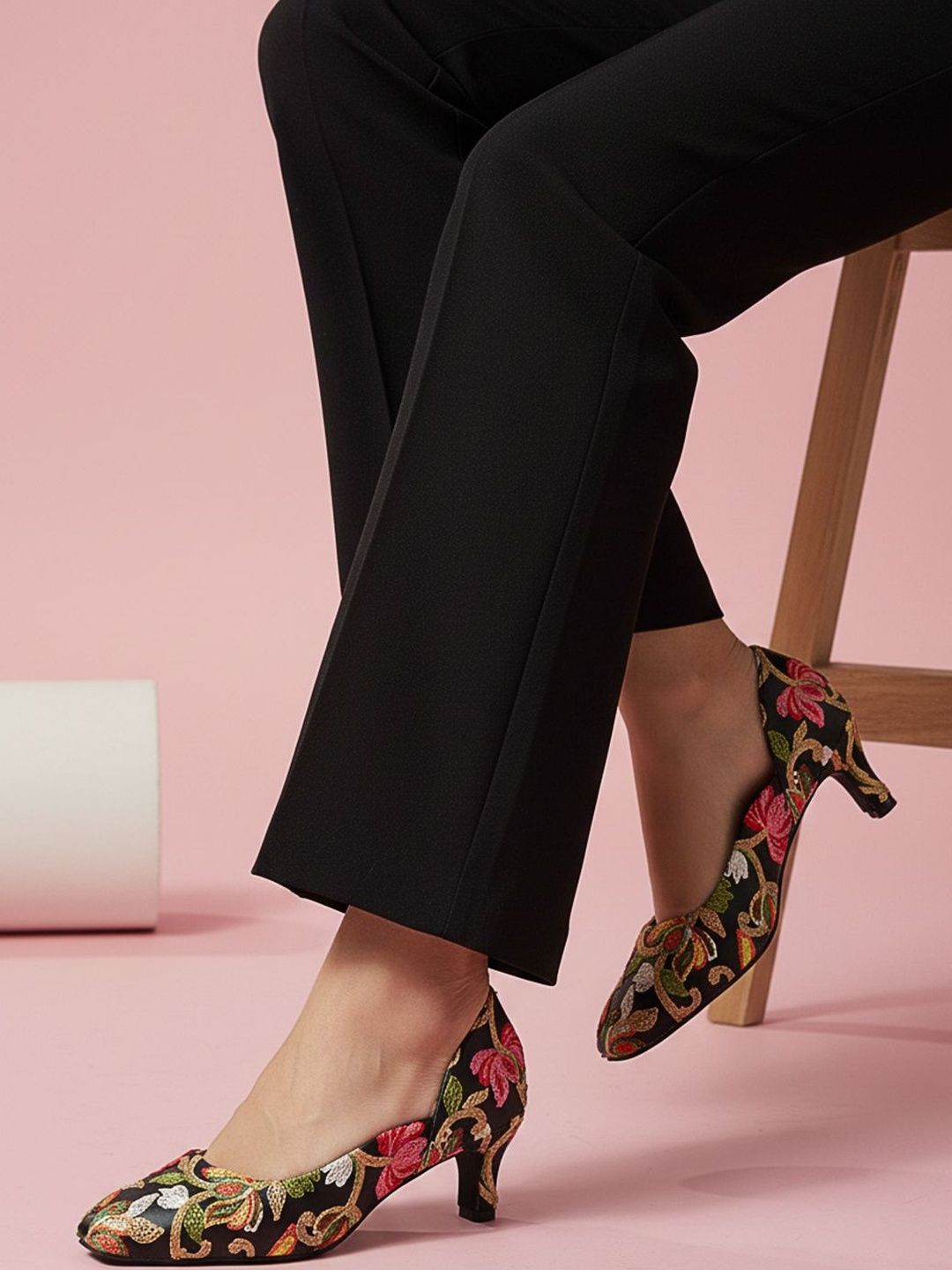ICONICS Embellished Party Kitten Pumps-image-39