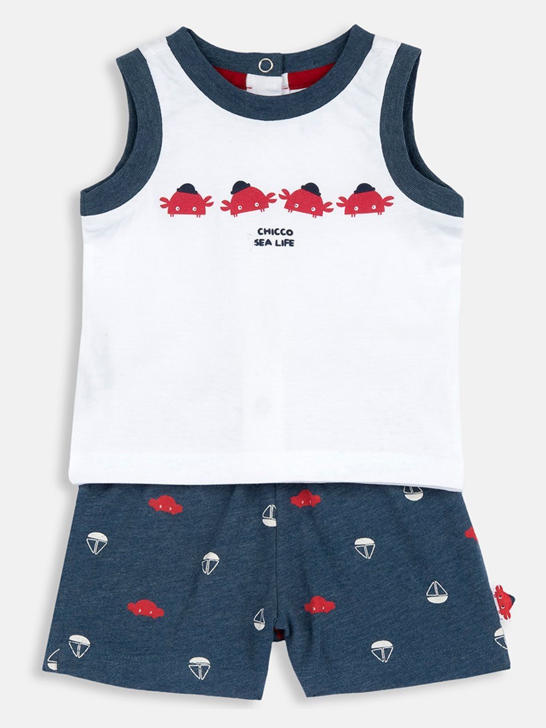Chicco Boys Printed T-shirt with Shorts-image-40