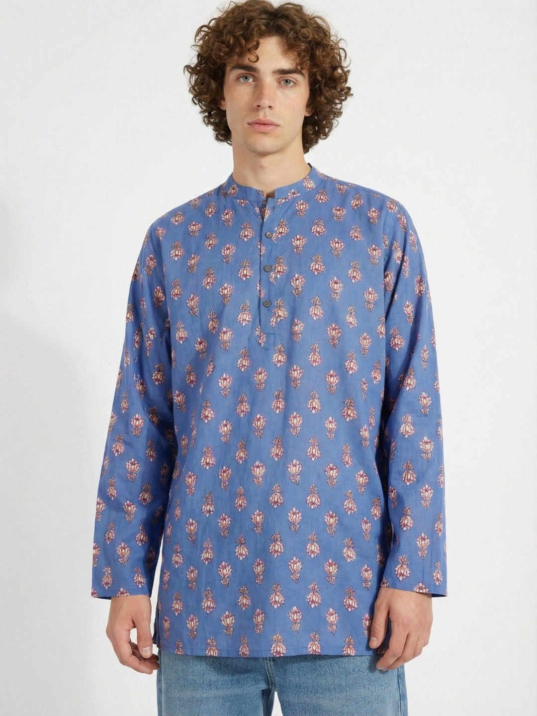 Anouk Rustic Floral Printed Mandarin Collar Straight Kurta-picture-26