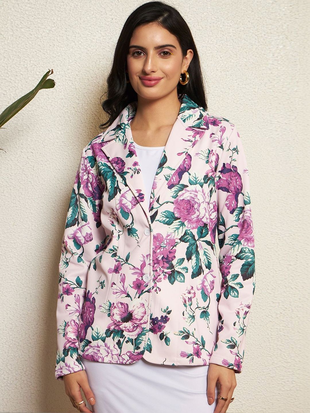 TANDUL Printed Notched Lapel Single-Breasted Blazer-picture-25