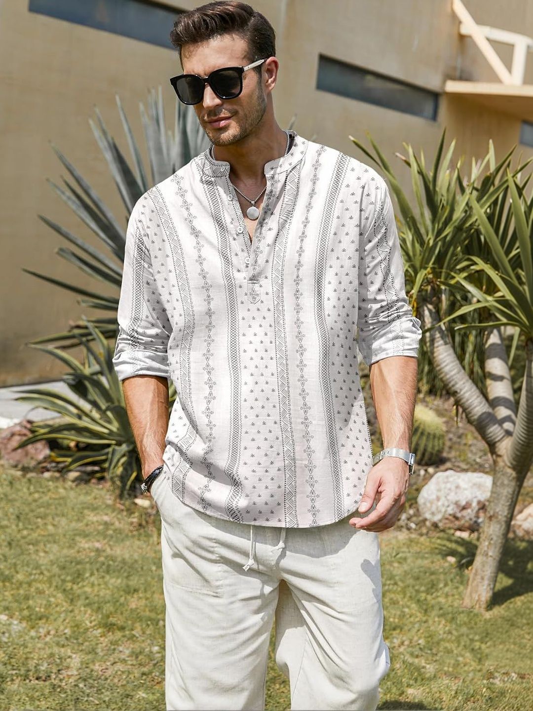 Fifth U Men Printed Thread Work Kurta-picture-23