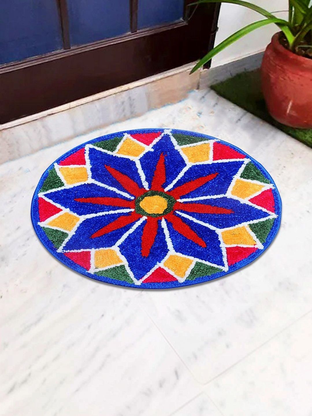LADLI JEE Blue & Red No Shredding Doormats-picture-12