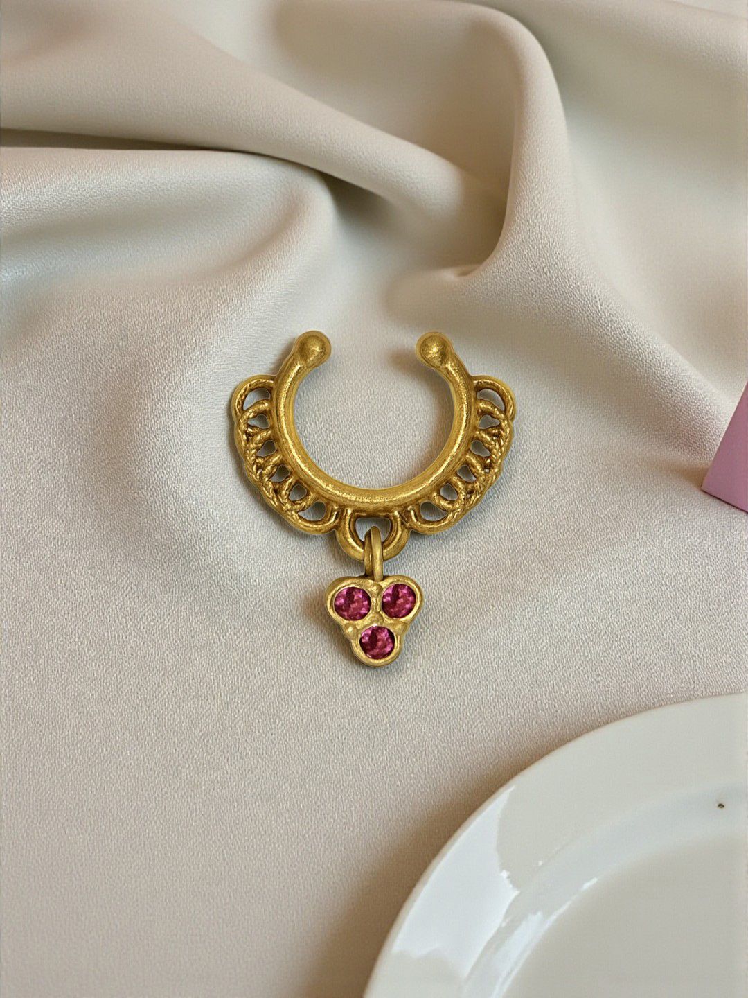 AccessHer Gold-Plated Artificial Stones and Beads Stud Nosepin-picture-24