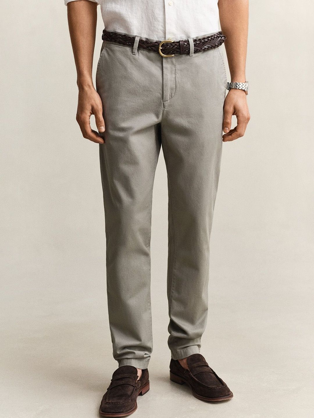 GANT Men Grey Slim Fit Classic Chinos Trouser-picture-38