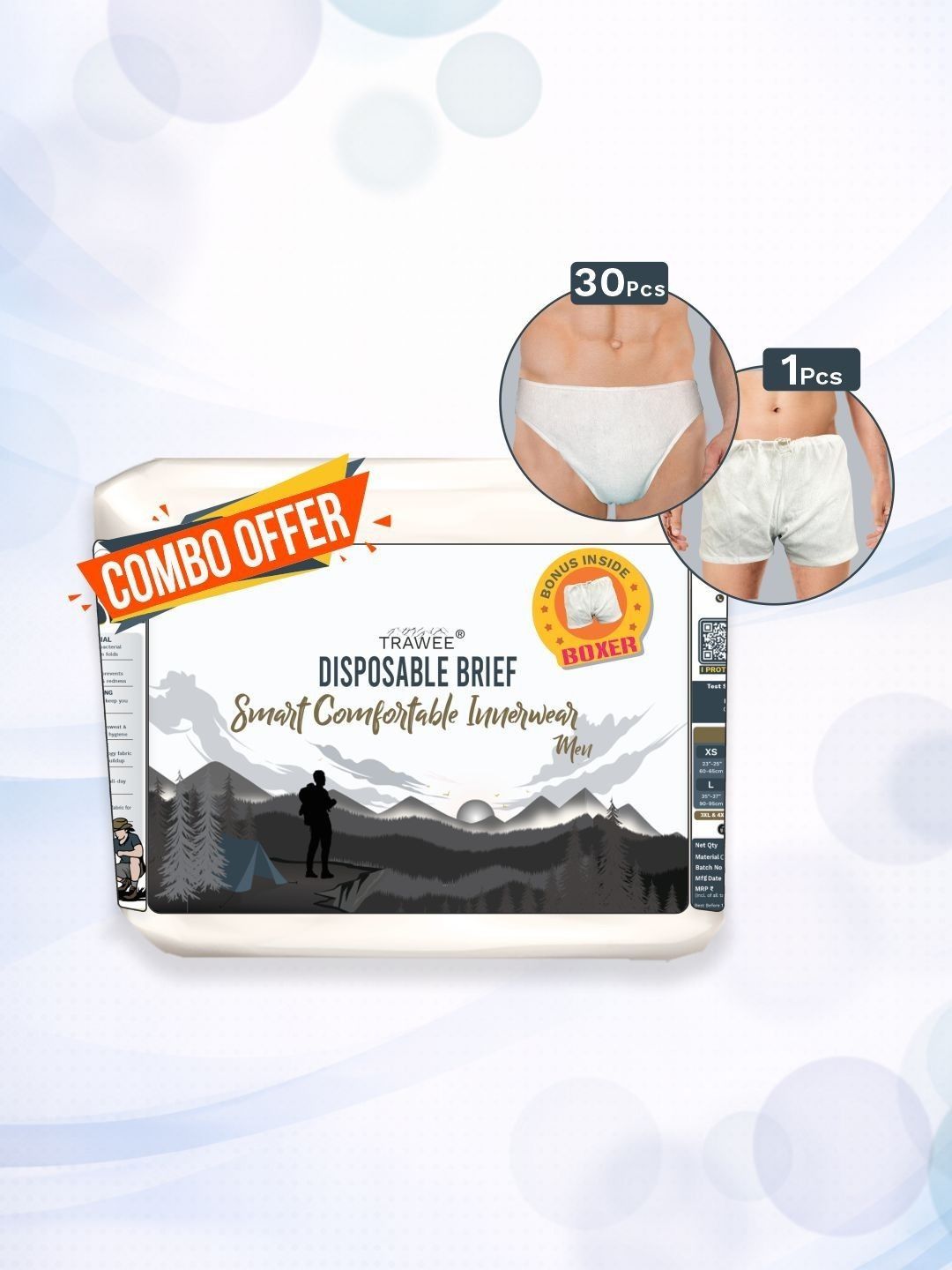 Trawee Pack of 30 Disposable Mid-Rise Basic Briefs-picture-25