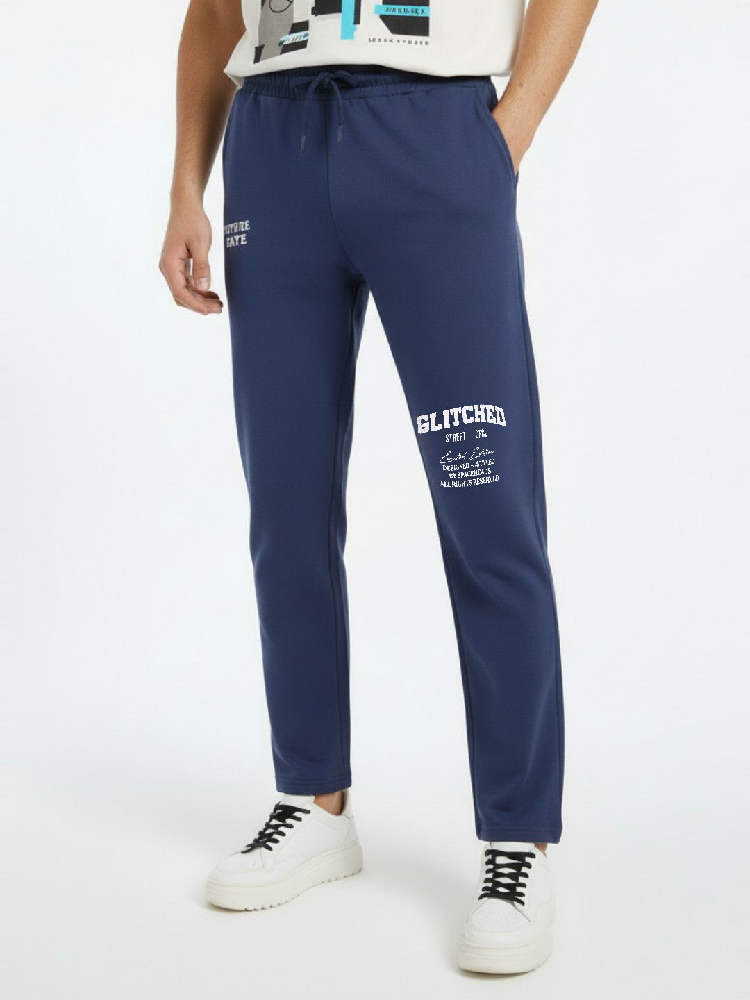 glitchez Men Typography Printed Track Pants-image-8