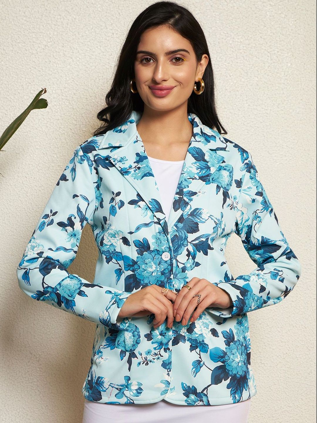 TANDUL Printed Notched Lapel Single-Breasted Blazer-picture-43