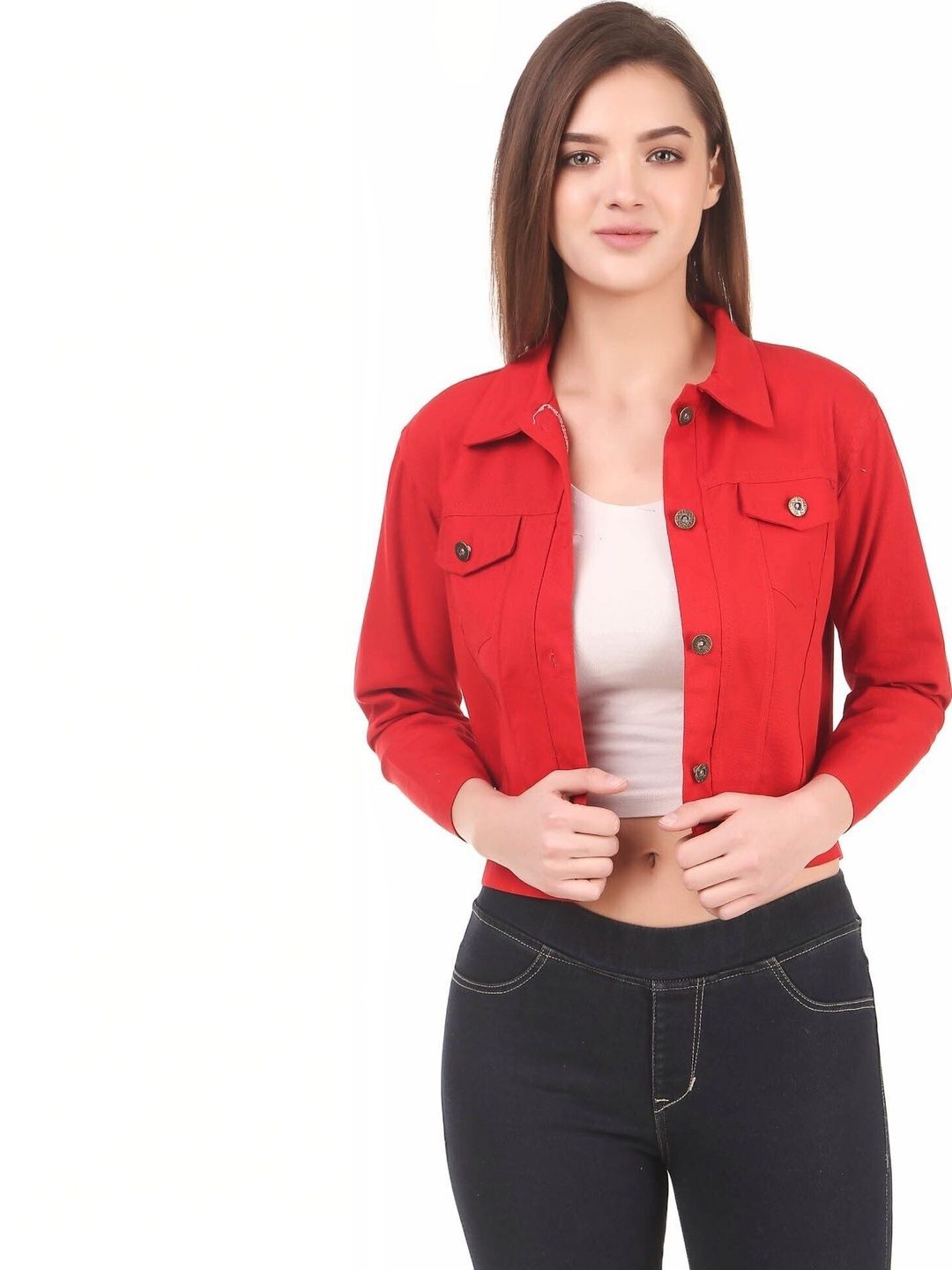 KASHIANXSTYLE Women Crop Denim Jacket-image-42