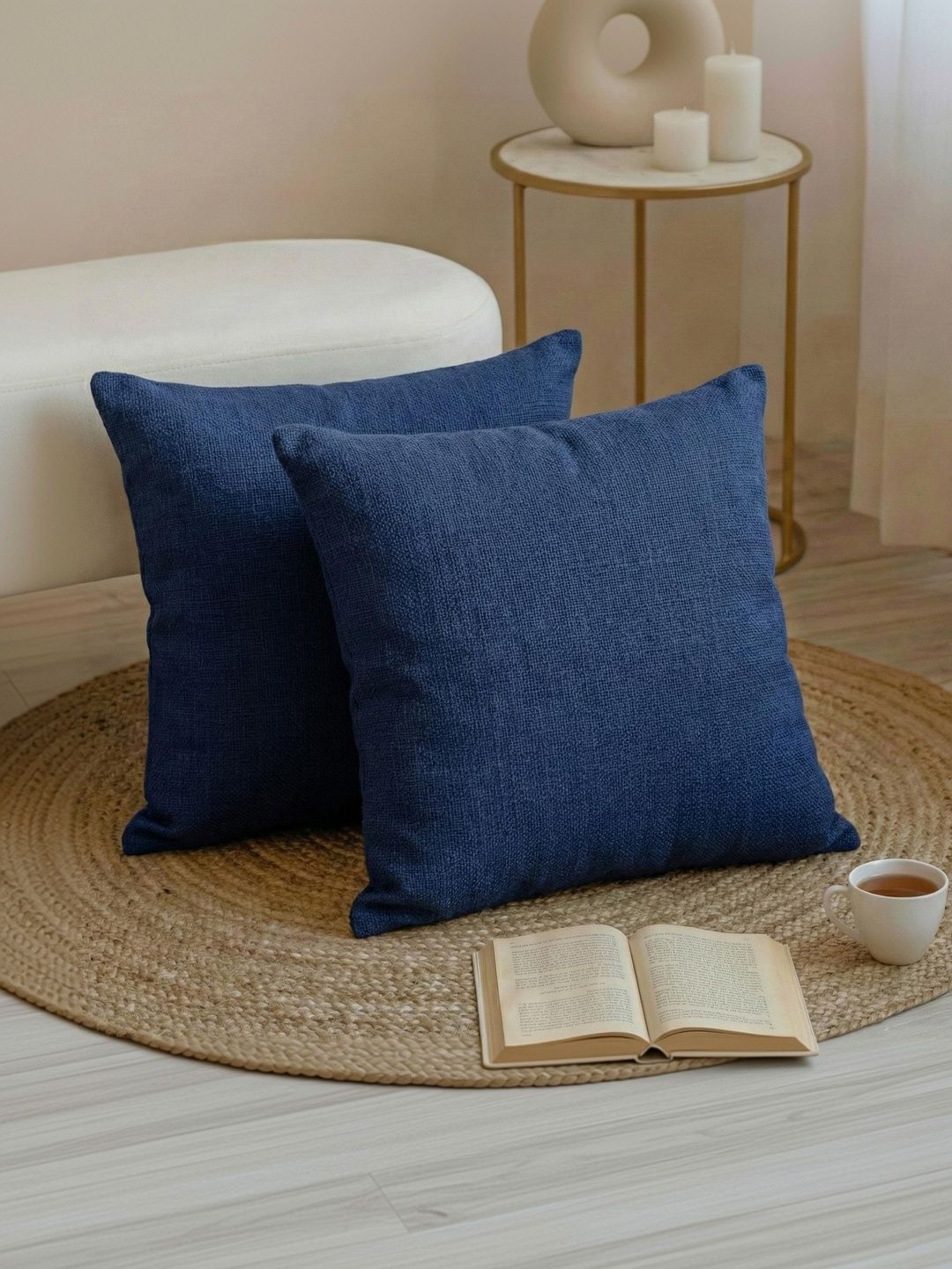 DMAASA Blue Set of 2 Square Cushion Covers-picture-43