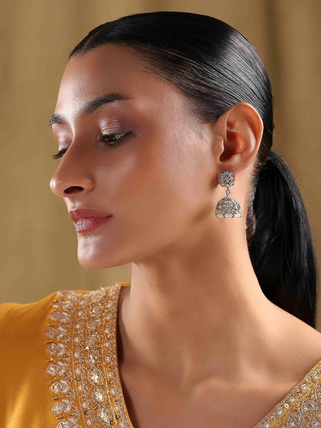 Biba Floral Jhumkas Earrings-picture-29