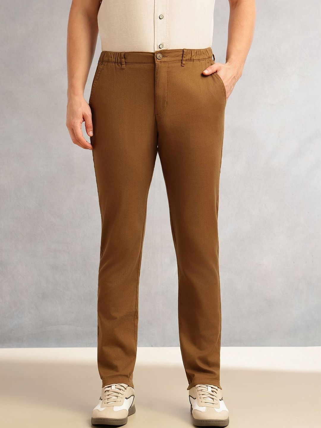 Thomas Scott Men Flat Front Straight Fit Trousers-image-42