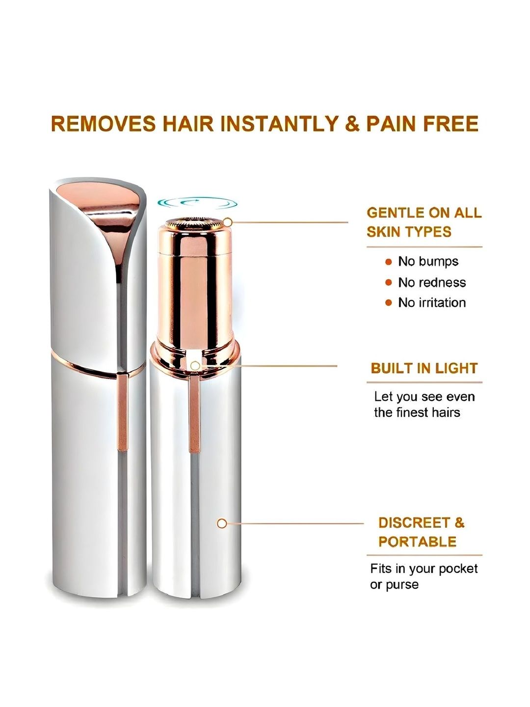 Elecsera Flawless & Painless Eyebrow & Facial Hair Remover Epilator