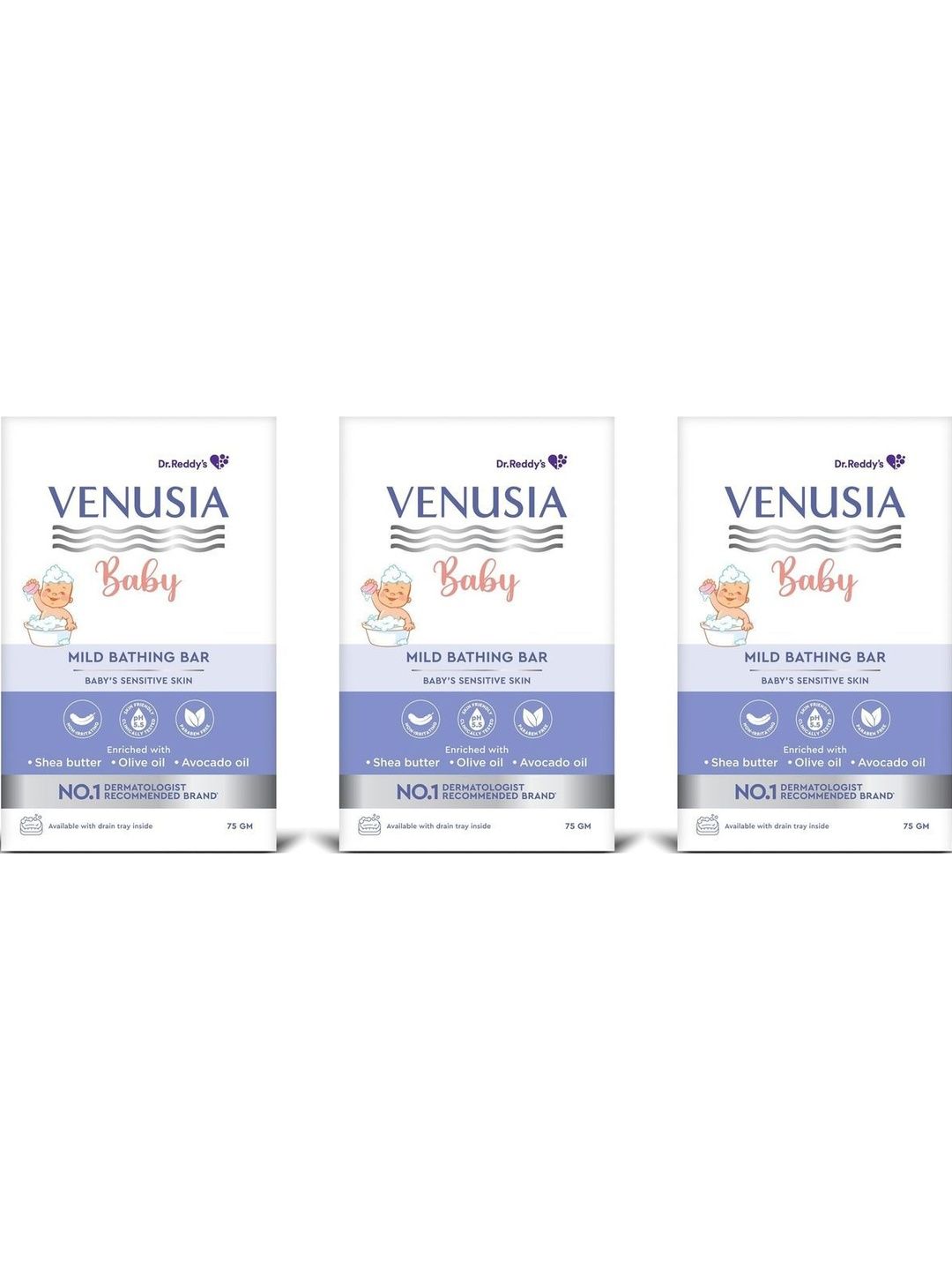 Venusia Set Of 3 Baby Mild Bathing Bar- 75 g Each-picture-22
