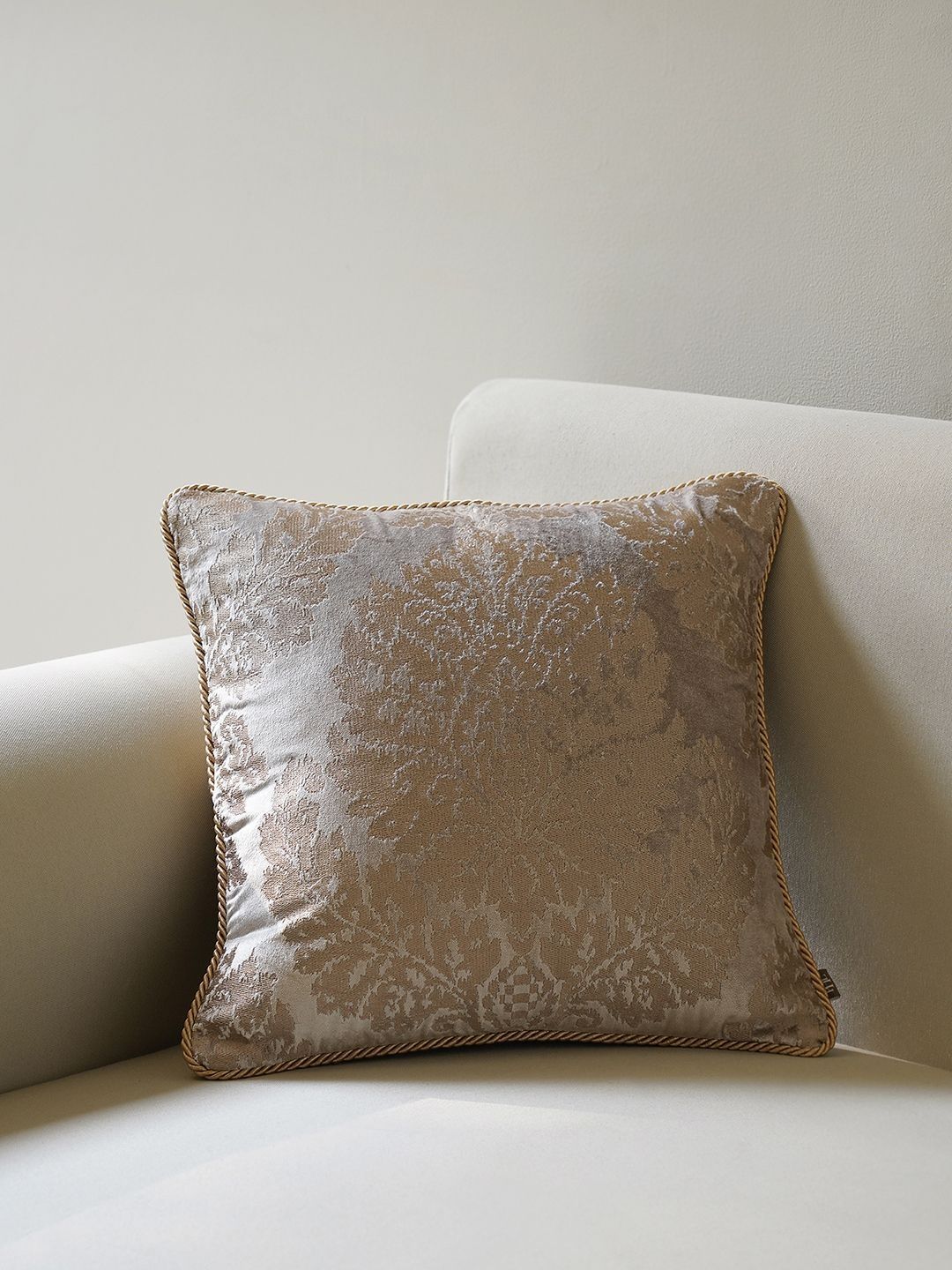 Pure Home and Living Beige & Gold-Toned Embroidered Square Cushion Covers-picture-34