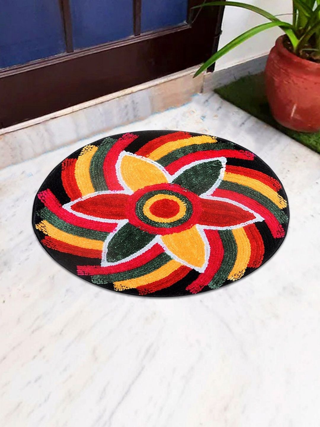 LADLI JEE Red & Green Floral No Shredding Doormats-picture-10