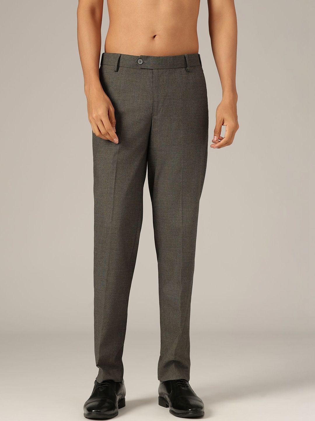 DENNISON Men Checked Comfort Easy Wash Trousers-picture-11