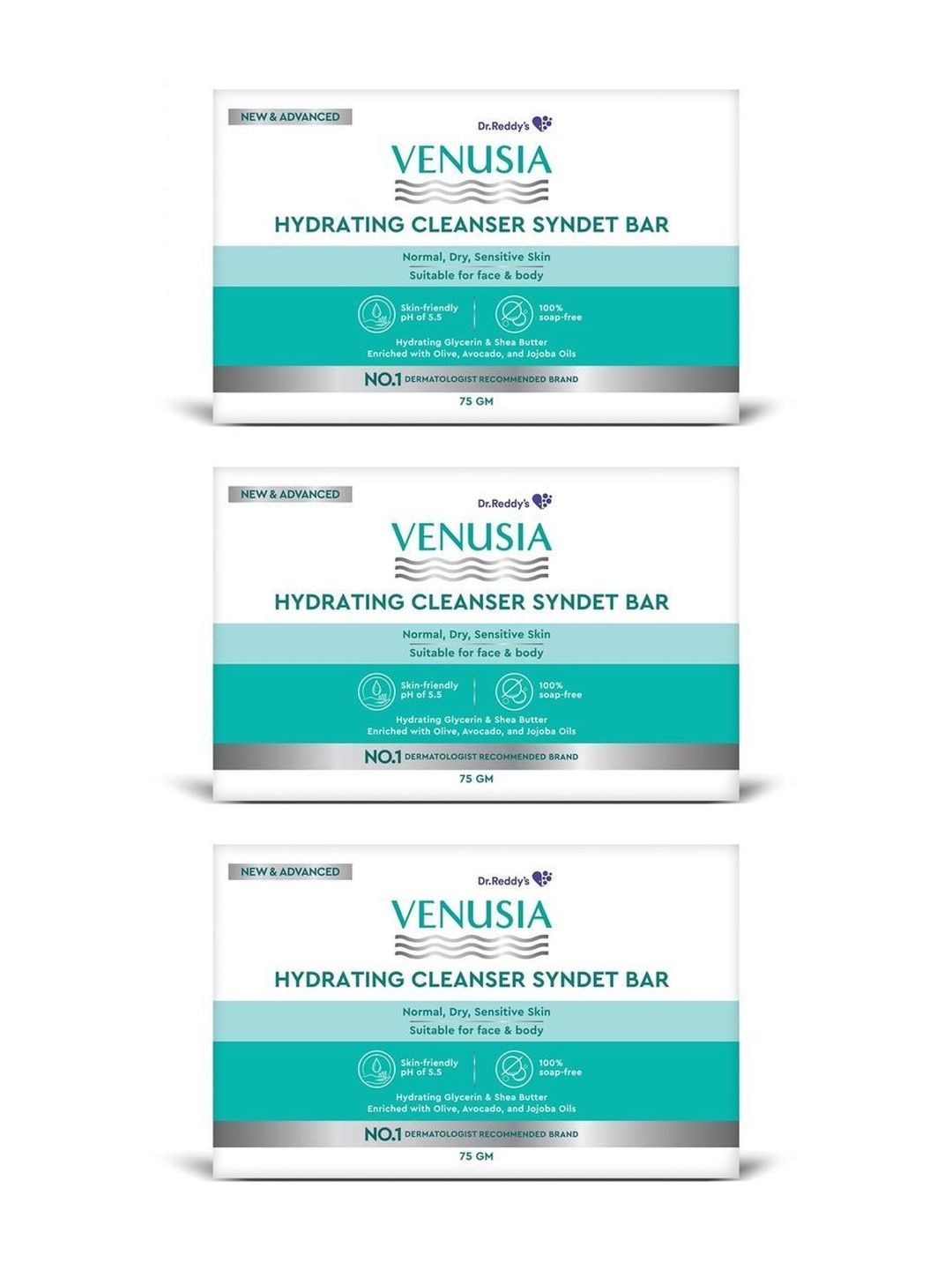 Venusia Set Of 3 Hydrating Cleanser Syndet Bar- 75 g Each-image-46