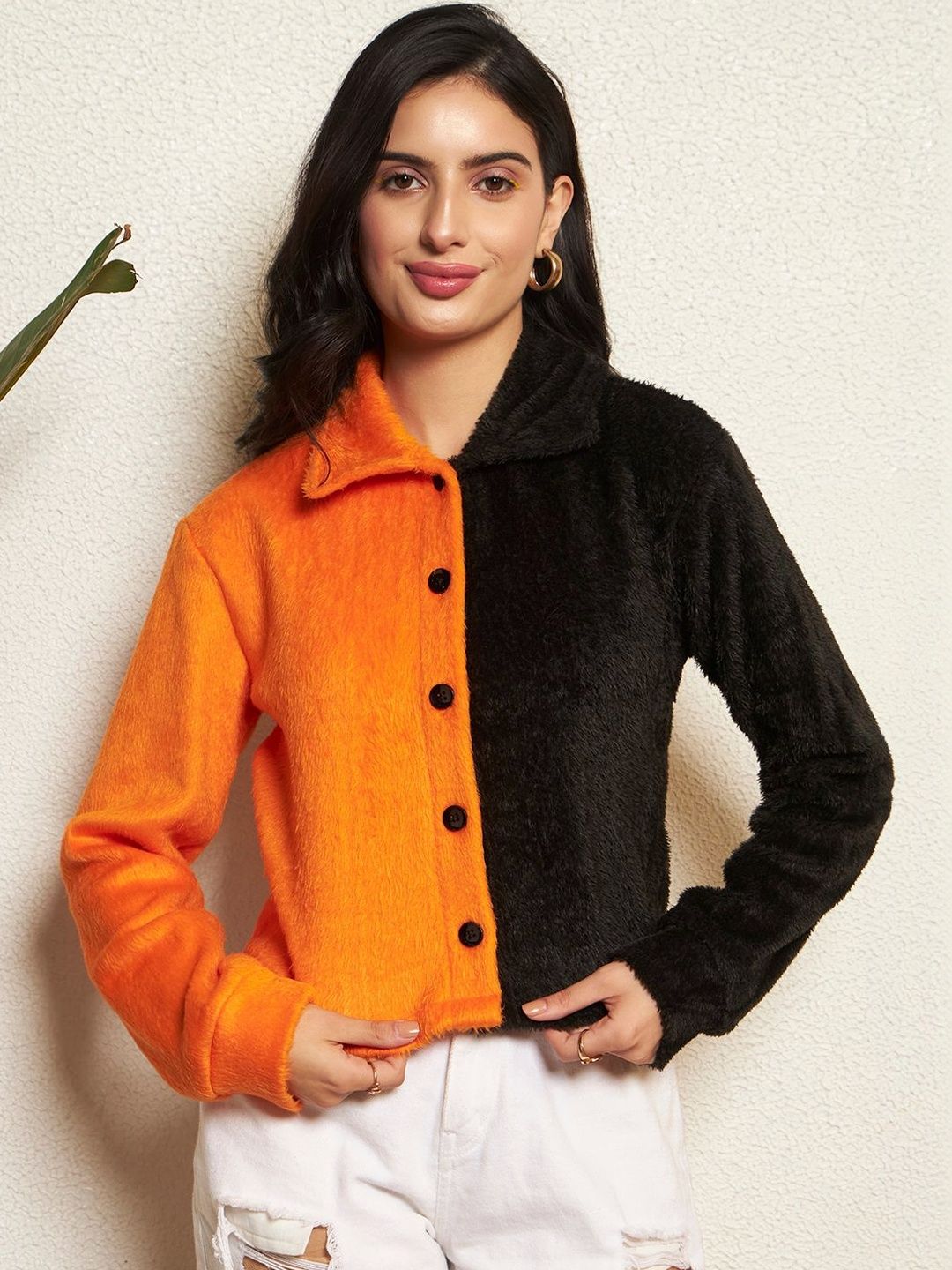 BAESD Women Colourblocked Crop Woven Jacket-picture-23