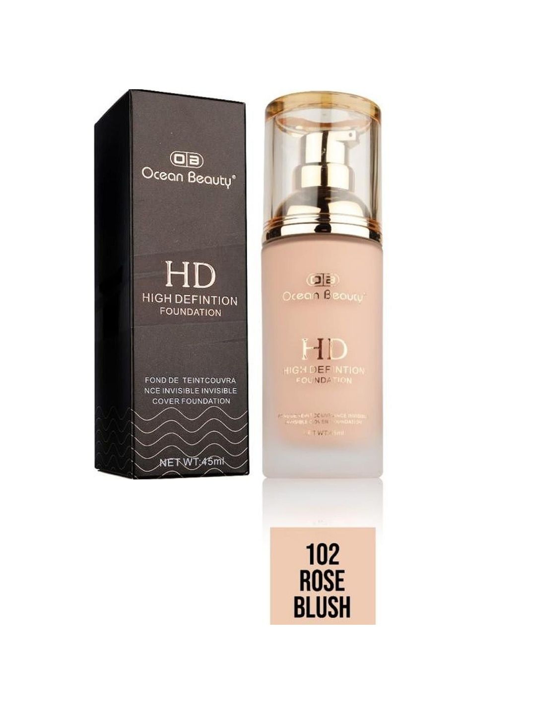OB Ocean Beauty HD High Definition Foundation - 45 ml - Rose Blush 102-image-16
