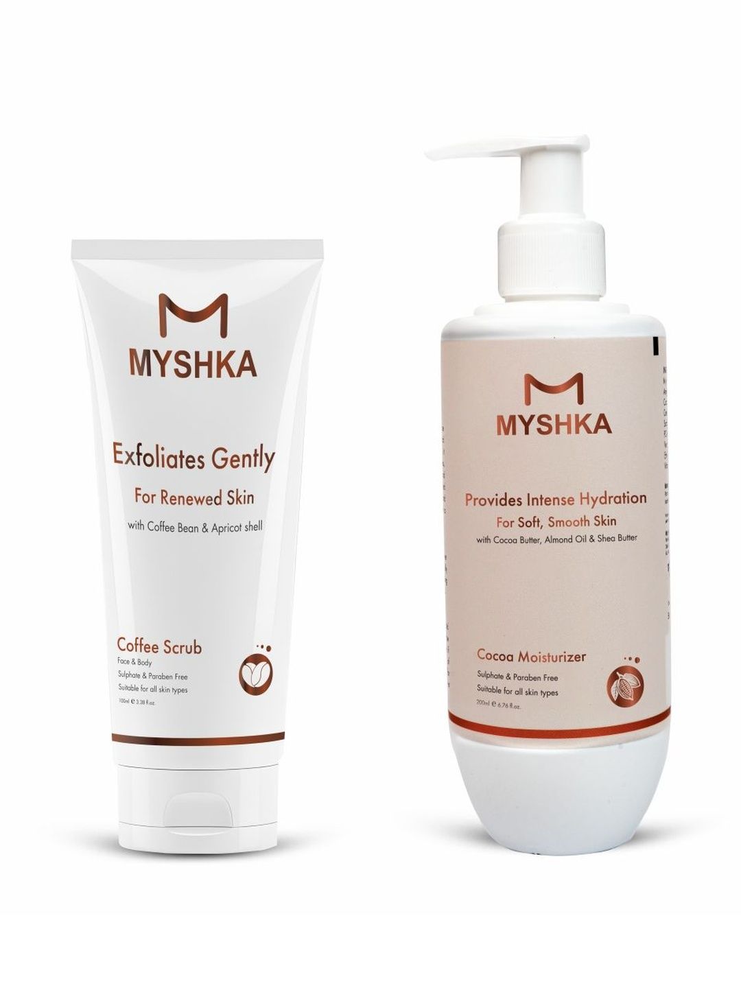 Myshka Set Of 2 Cocoa Butter Body Moisturizer - 200 ml & Coffee Scrub - 100 g-picture-2