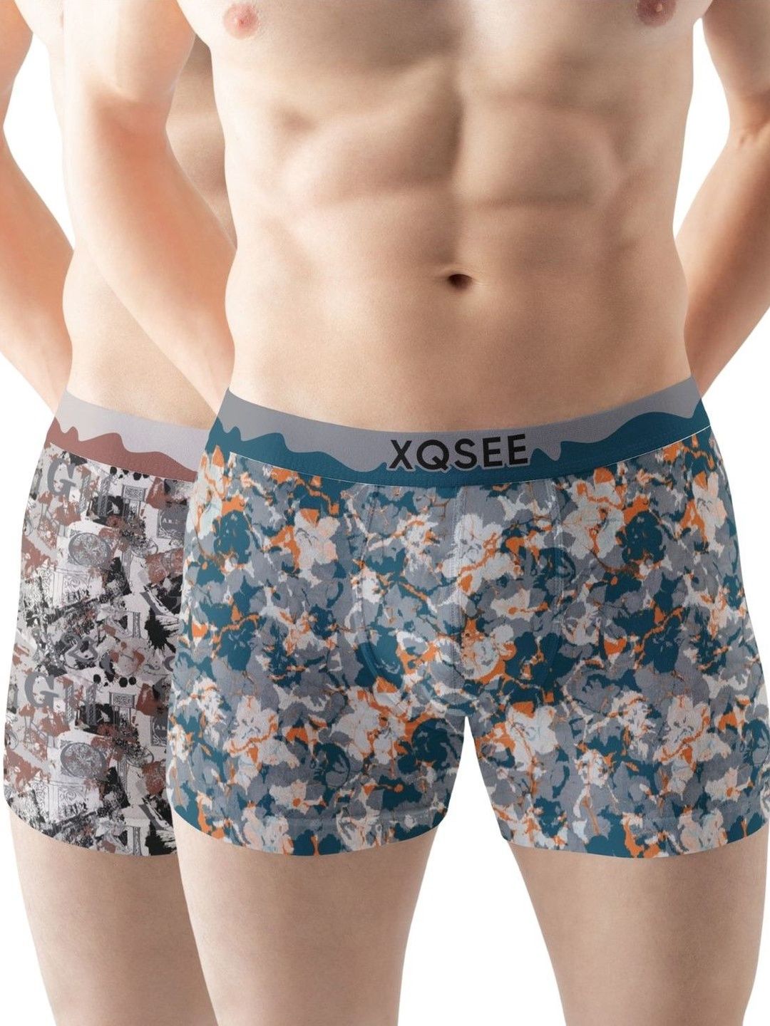 XQSEE Pack Of 2 Printed Mid-Rise Short Trunk-picture-53