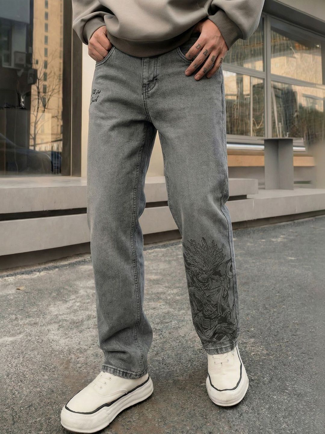 HIGHLANDER Men Straight Fit Mid-Rise Heavy Fade Jeans-picture-42