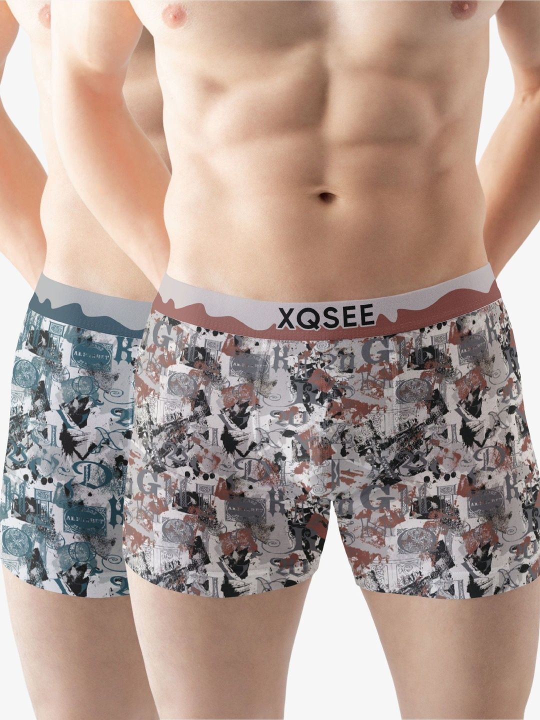 XQSEE Pack Of 2 Printed Mid-Rise Short Trunk-picture-16