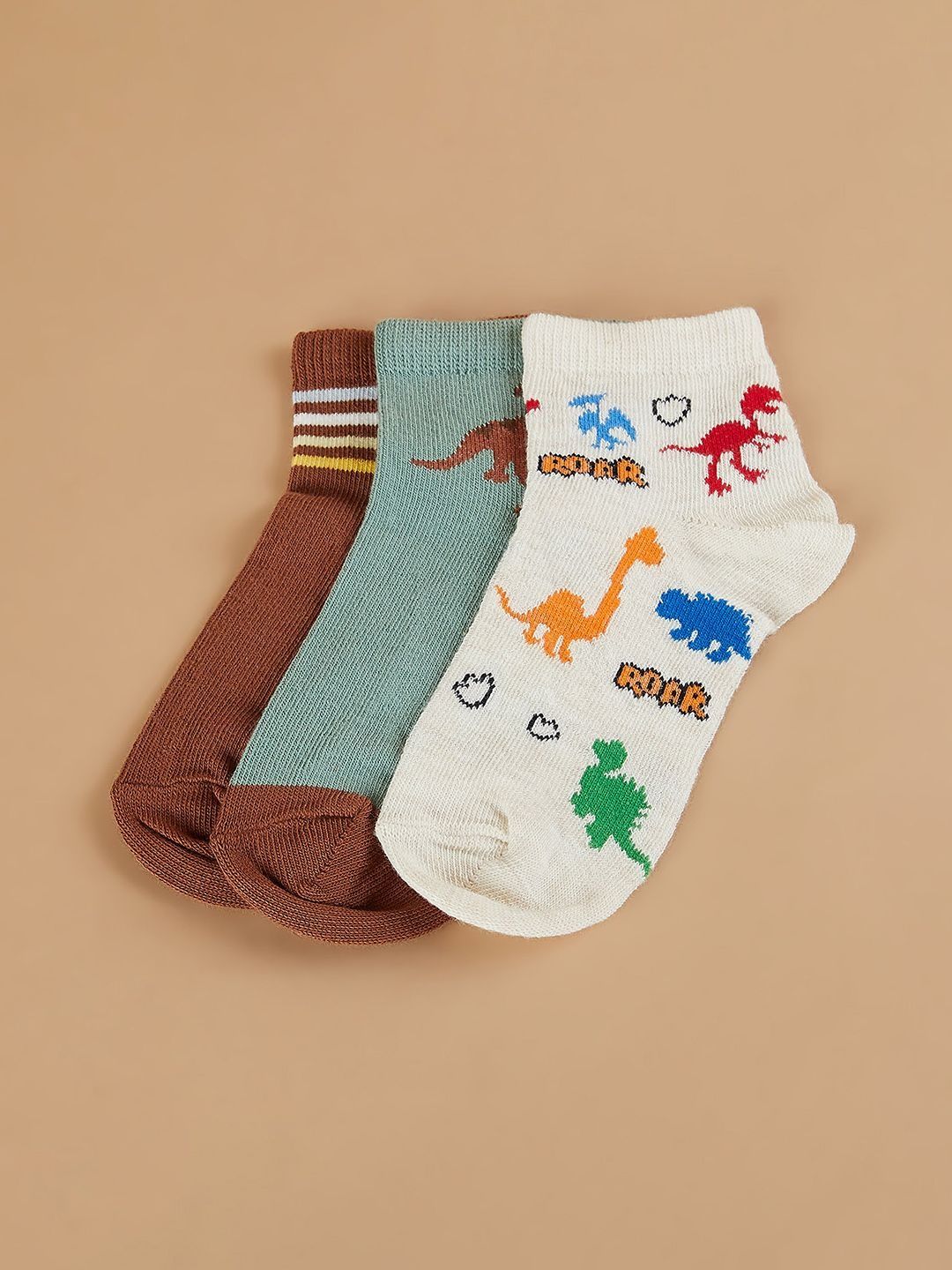 Fame Forever by Lifestyle Boys Pack Of 3 Patterned Cotton Ankle Length Socks-picture-23