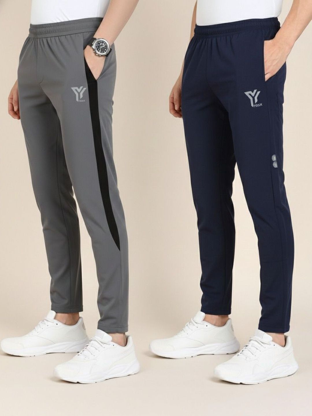 YUNEK Men Pack Of 2 Mid-Rise Track Pants-picture-45