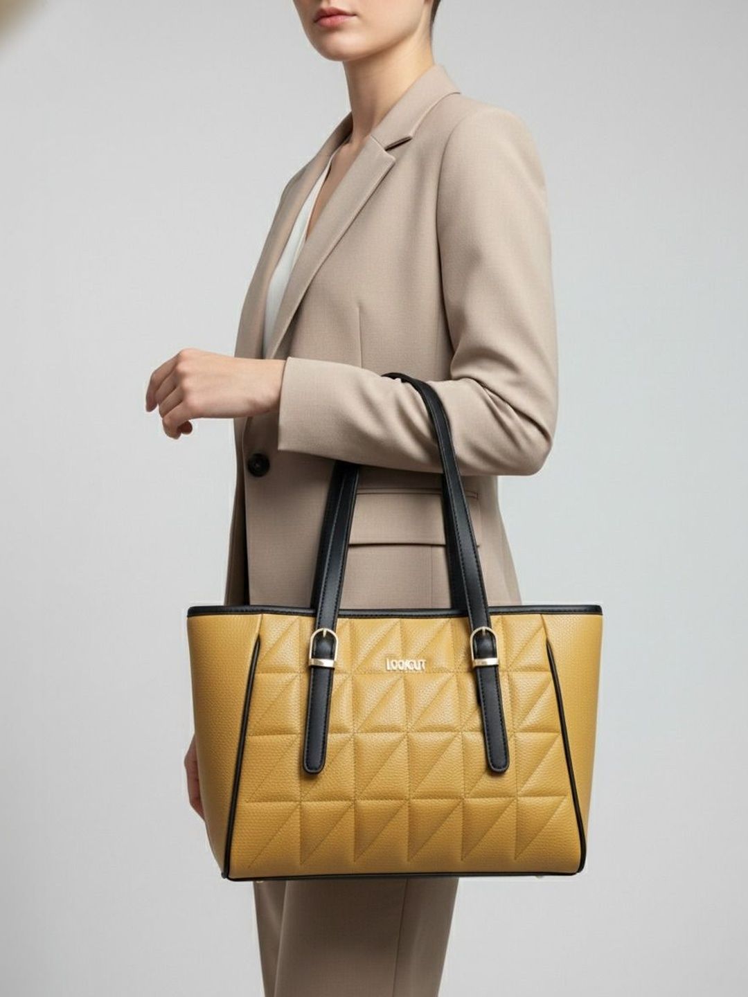 Lookout fashion Up to 12 inch Structured Tote Bag with Quilted-picture-11