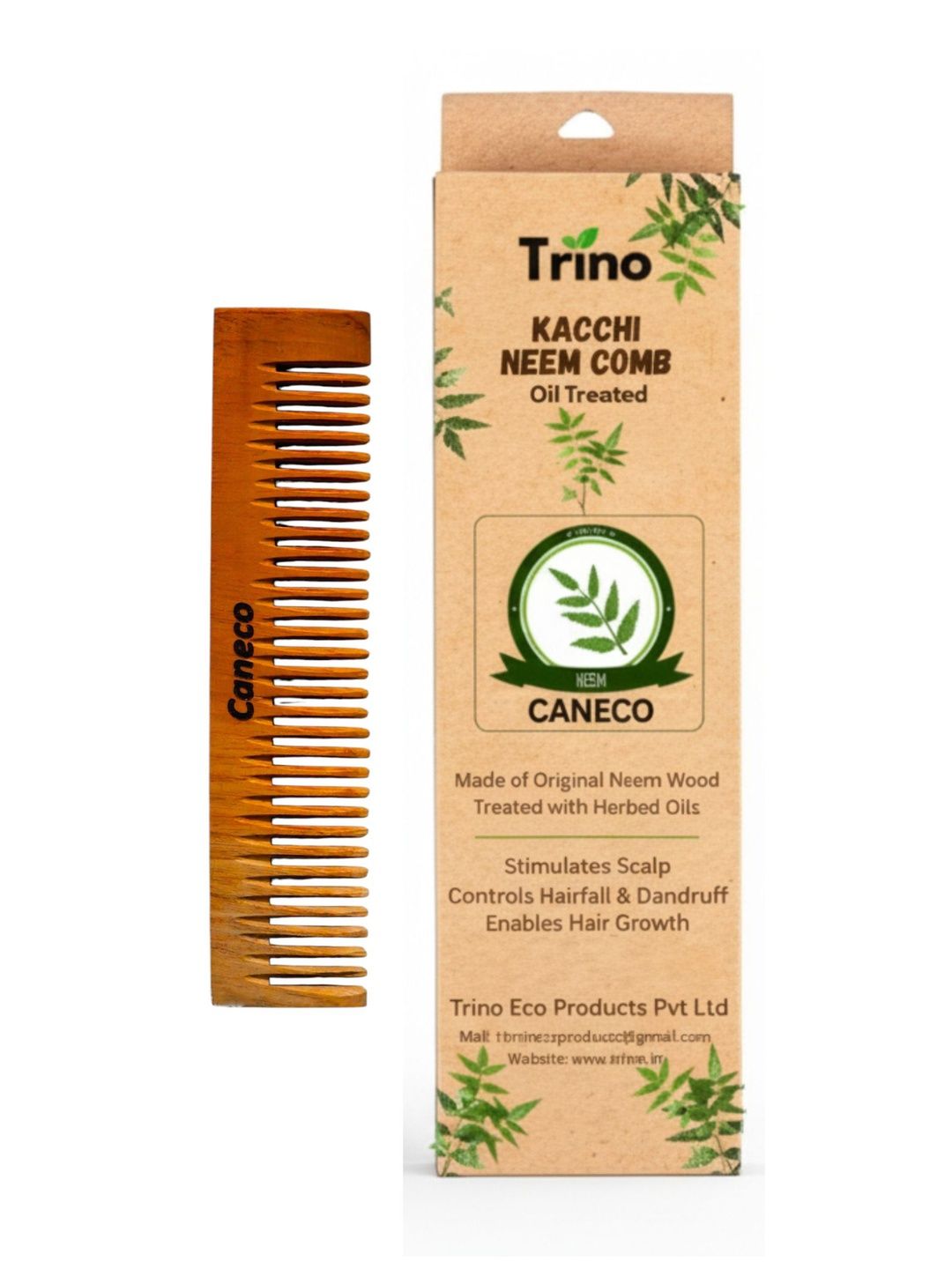 CANECO Kacchi Neem Wooden Comb-picture-47