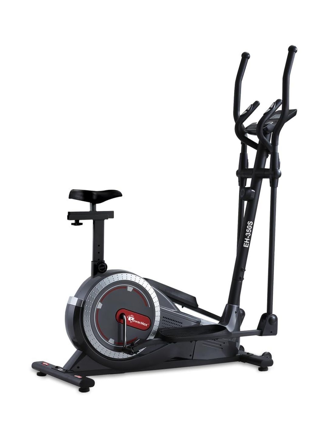 PowerMax Fitness Black & Red EH-350S Adjustable Indoor Exercise Bike-image-2