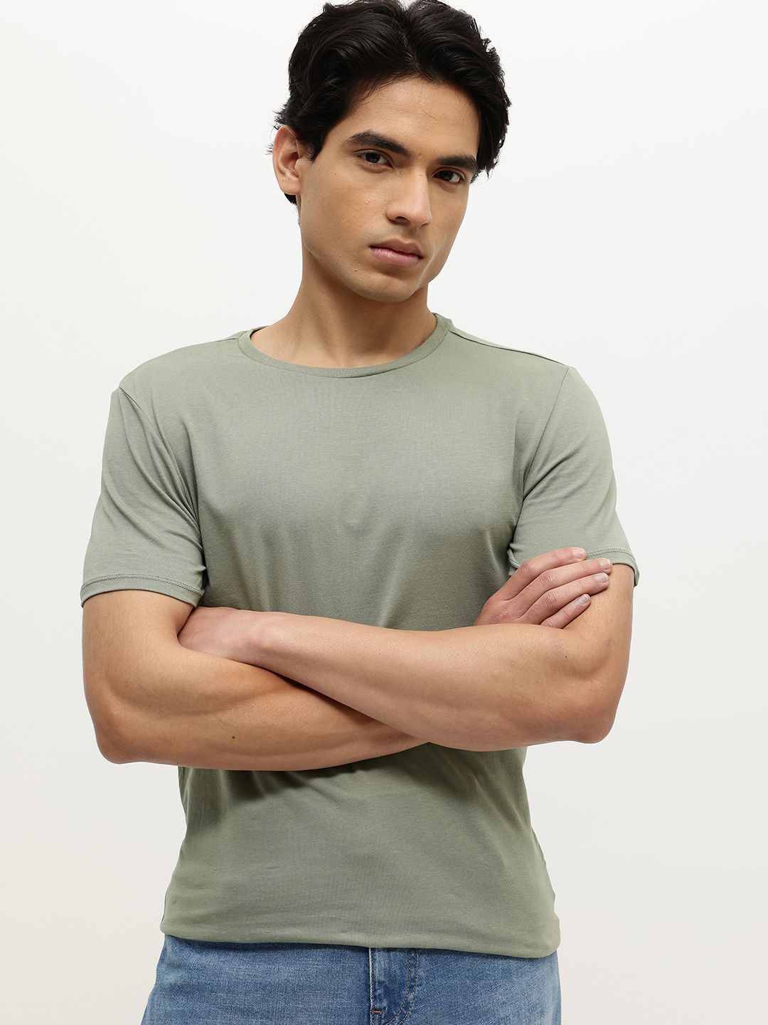 KIABI Solid Pattern Round Neck T-shirt-picture-16