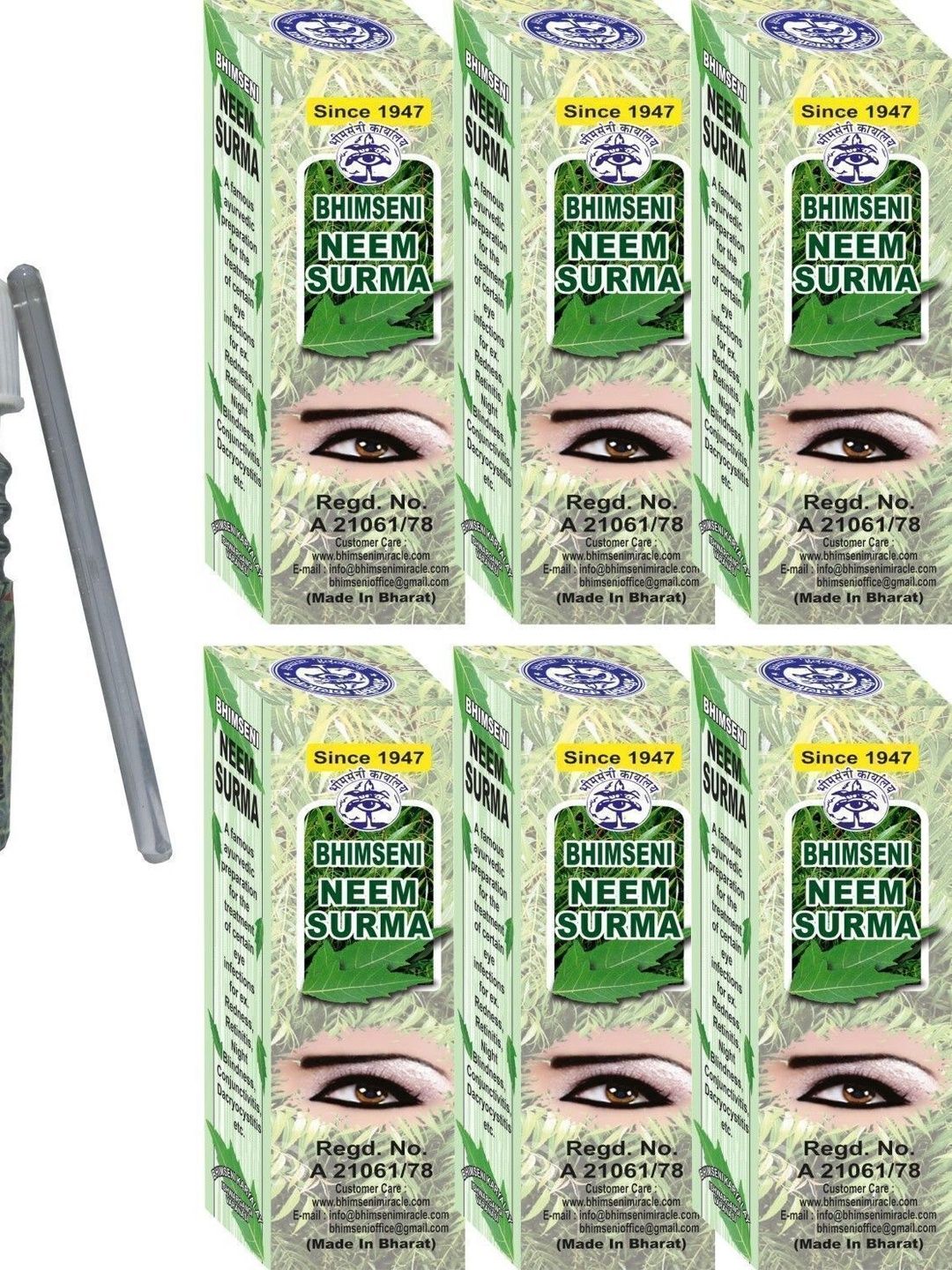 Bhimseni Karyalay S Set Of 6 mudge Proof Matte Stick Kajals - Black-picture-42