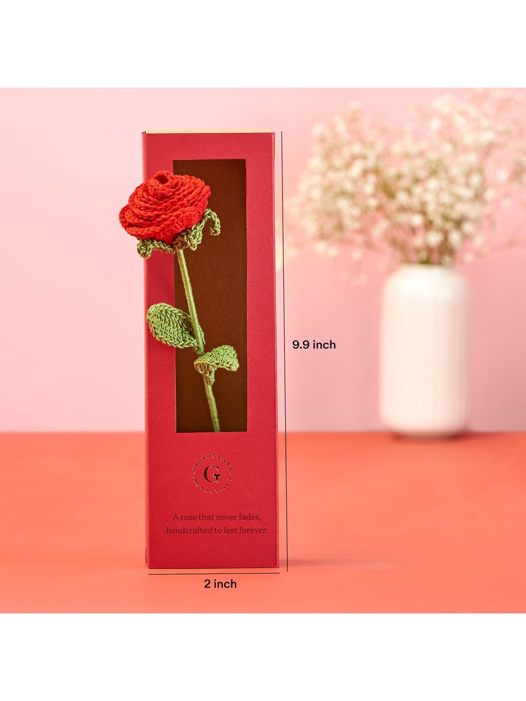 The Gift Studio Red Handcrafted Crochet Rose