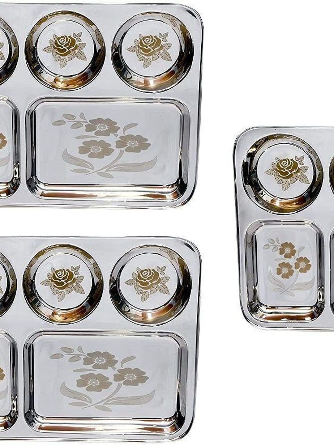 WEKTU Silver-Toned 2025 3 Pieces Stainless Steel Dishwasher Safe Plates-picture-10