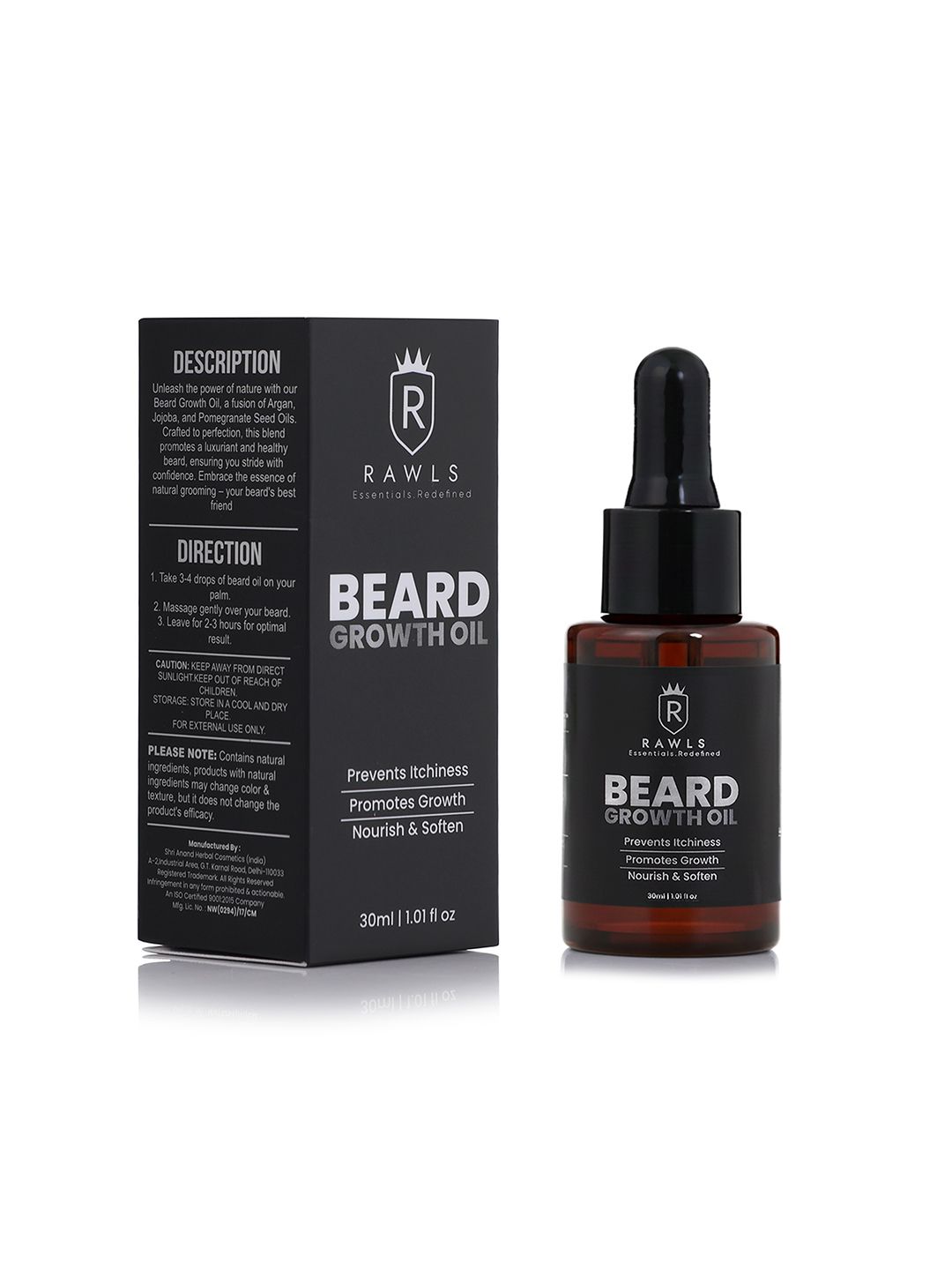 RAWLS RAWLS Strengthening, Thicker, Stronger & Longer Beard Growth Oil- 30ml